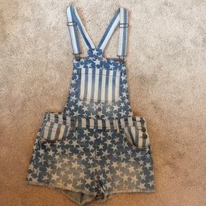 Stars and Stripes Overall Shorts S